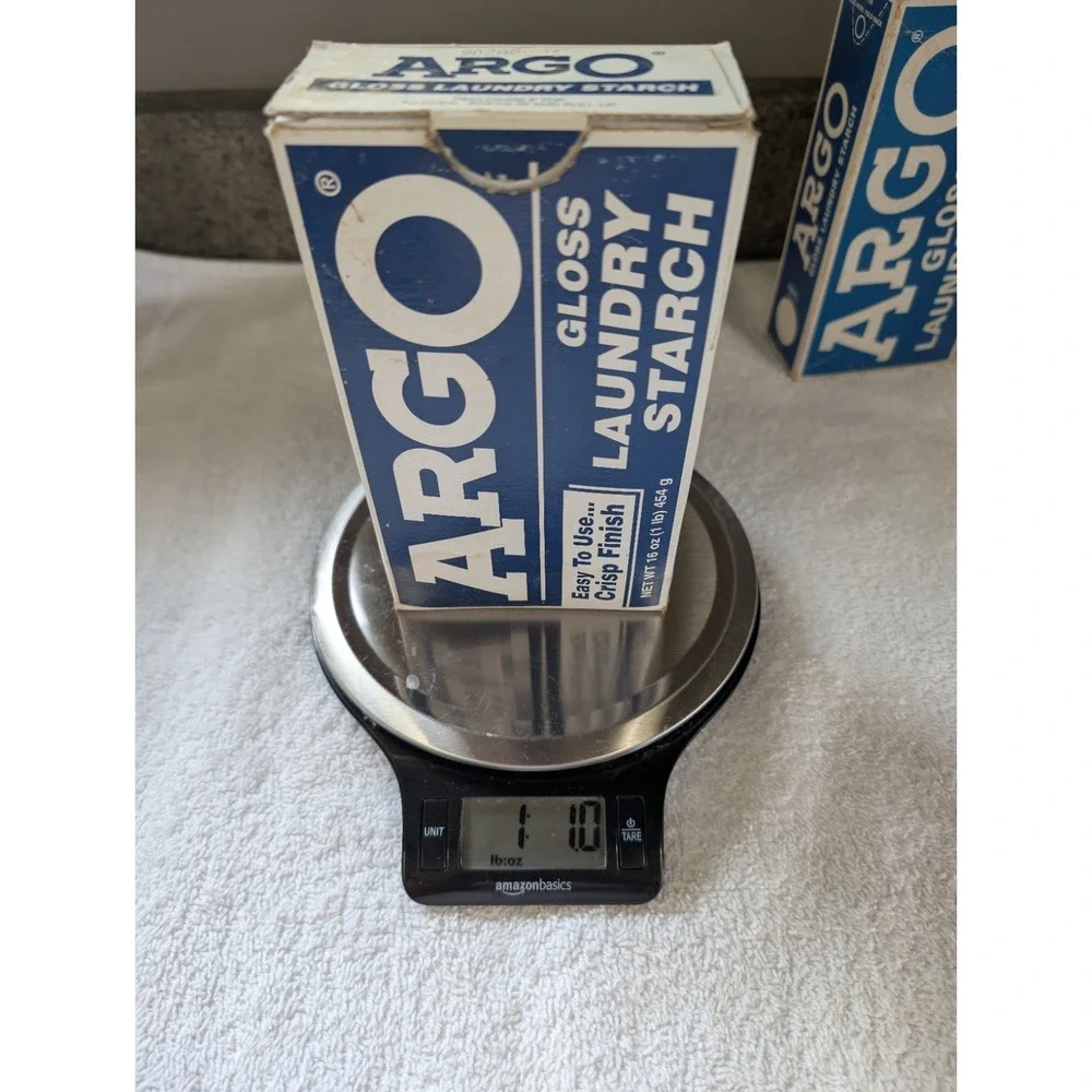 ARGO Powdered Chunks Gloss Laundry Starch Vintage 2 16 oz Blue Boxes